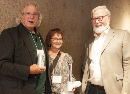 Ted and Liz Benson and Tom Taylor prior to the start of the Center's <a href="http://www.railphoto-art.org/conferences/conversations-west-2018/" rel="nofollow">Conversations West</a> conference at the California State Railroad Museum. Photograph for the Center for Railroad Photography & Art by Henry A. Koshollek