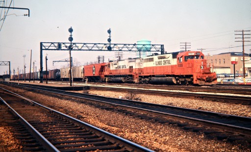 Illinois Central Railroad freight train in Homewood, Illinois, on March 31, 1972. Photograph by John F. Bjorklund, © 2016, Center for Railroad Photography and Art. Bjorklund-60-02-07