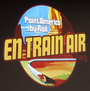 Logo for Charlie Hunter's "En Train Air" project. CRP&A Conversations 2019 photograph by Henry A. Koshollek