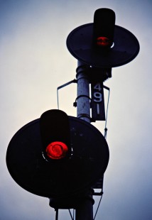 Canadian Pacific Railway signals at Thamesville, Ontario, on March 10, 1984. Photograph by John F. Bjorklund, © 2015, Center for Railroad Photography and Art. Bjorklund-38-11-20