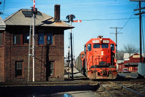 Southbound Ann Arbor Railroad freight train in Milan, Michigan, on December 17, 1978. Photograph by John F. Bjorklund, © 2015, Center for Railroad Photography and Art. Bjorklund-03-22-03