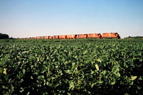 Southbound Ann Arbor Railroad freight train in Temperance, Michigan, on August 28, 1982. Photograph by John F. Bjorklund, © 2015, Center for Railroad Photography and Art. Bjorklund-03-02-12