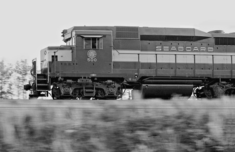 Seaboard Air Line Railroad's first GP30 diesel locomotive speeds northward toward Raleigh, North Carolina, a few days after delivery in November 1962. Photograph by J. Parker Lamb, © 2016, Center for Railroad Photography and Art. Lamb-01-072-07