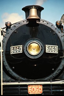 Canadian National Railway steam locomotive no. 6060 in Windsor, Ontario, on May 27, 1974. Photograph by John F. Bjorklund, © 2015, Center for Railroad Photography and Art. Bjorklund-19-26-20