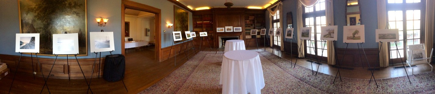 John Sanderson's "Railroad Landscapes" exhibition on display in the Glen Rowan House for the reception at Conversations 2016. Center for Railroad Photography and Art. Photograph by Jordan Radke