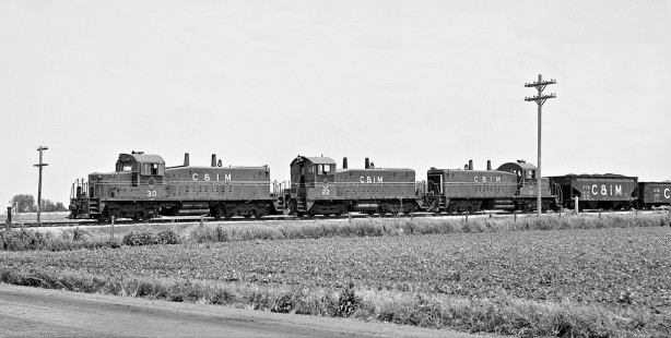 Taylor-Springfield Chicago & Illinois Midland Railway coal train in November 1960. Photograph by J. Parker Lamb, © 2015, Center for Railroad Photography and Art. Lamb-01-055-09