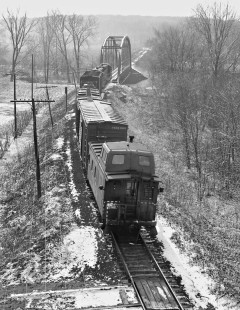 Chicago & Eastern Illinois Railroad local freight train for Villa Grove leaving Danville, Illinois, in December 1959. Photograph by J. Parker Lamb, © 2015, Center for Railroad Photography and Art. Lamb-01-043-11
