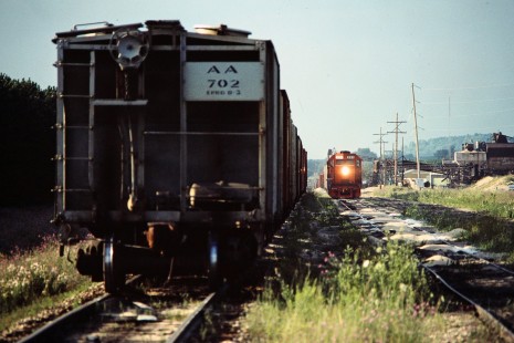Southbound Ann Arbor Railroad freight train in Yuma, Michigan, on July 30, 1982. Photograph by John F. Bjorklund, © 2015, Center for Railroad Photography and Art. Bjorklund-02-22-01