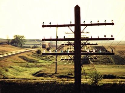 Eastbound Burlington Northern Railroad in Judson, North Dakota, on July 6, 1980. Photograph by John F. Bjorklund, © 2015, Center for Railroad Photography and Art. Bjorklund-11-05-03