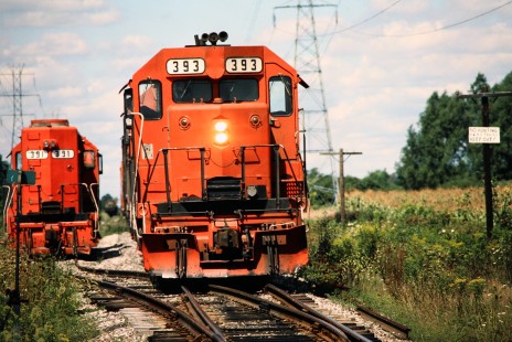 Southbound Ann Arbor Railroad freight train at Warren Road in Ann Arbor, Michigan, on August 28, 1982. Photograph by John F. Bjorklund, © 2015, Center for Railroad Photography and Art. Bjorklund-03-28-17