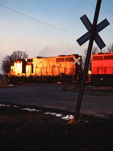 Northbound Ann Arbor Railroad in Ashley, Michigan, on April 10, 1982. Photograph by John F. Bjorklund, © 2015, Center for Railroad Photography and Art. Bjorklund-02-21-06