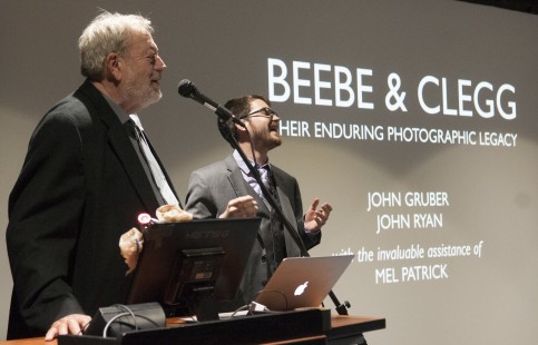 Presenters John Gruber (left) and John Ryan cover the careers of Lucius Beebe and Charles Clegg. Center for Railroad Photography and Art. Photograph by Henry A. Koshollek