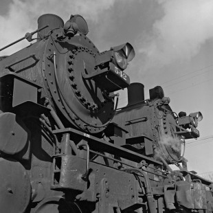 Chicago & North Western 4-6-2 steam locomotives for commuter trains at Highland Park, Illinois, on January 22, 1956. Photograph by Wallace W. Abbey, © 2015, Center for Railroad Photography and Art. Abbey-03-076-04