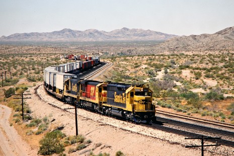 Santa Fe Railway freight train in Java, California, on April 9, 1988. Photograph by John F. Bjorklund, © 2015, Center for Railroad Photography and Art. Bjorklund-05-14-19
