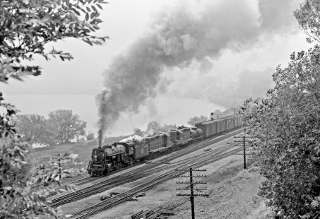 Northbound Canadian National Railway train from Hamilton passes Bayview Junction en route to Toronto, Ontario, on July 5, 1958. Photograph by J. Parker Lamb, © 2015, Center for Railroad Photography and Art. Lamb-01-053-03
