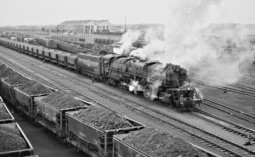 Duluth, Massabe and Iron Range Railway steam locomotive no. 229 eases empties out of yard at Proctor, Minnesota, on April 24, 1960. Photograph by J. Parker Lamb, © 2015, Center for Railroad Photography and Art. Lamb-01-056-05