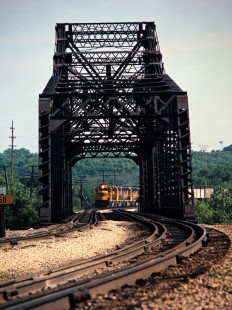 Santa Fe Railway freight train in Lemont, Illinois, on May 24, 1975. Photograph by John F. Bjorklund, © 2015, Center for Railroad Photography and Art. Bjorklund-04-19-14