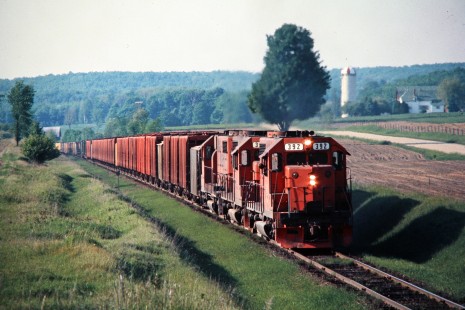 Eastbound Ann Arbor Railroad freight train in Boon, Michigan, on June 5, 1976. Photograph by John F. Bjorklund, © 2015, Center for Railroad Photography and Art. Bjorklund-03-20-01