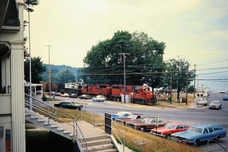Southbound Ann Arbor Railroad freight train in Beulah, Michigan, on July 10, 1976. Photograph by John F. Bjorklund, © 2015, Center for Railroad Photography and Art. Bjorklund-01-22-11