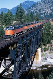 Milwaukee Road "Little Joe" electric no. E71 leading an eastbound freight train at Cyr, Montana, on August 9, 1973. Photograph by Steve Patterson and from his presentation at the Center's <a href="http://www.railphoto-art.org/conferences/conversations-2016/" rel="nofollow">Conversations 2016</a>.