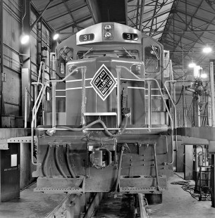 Newly delivered RS1325 at shops in Springfield, Illinois, in October 1960, (Note: Chicago & Illinois Midland Railway owned only two built). Photograph by J. Parker Lamb, © 2015, Center for Railroad Photography and Art. Lamb-01-055-07
