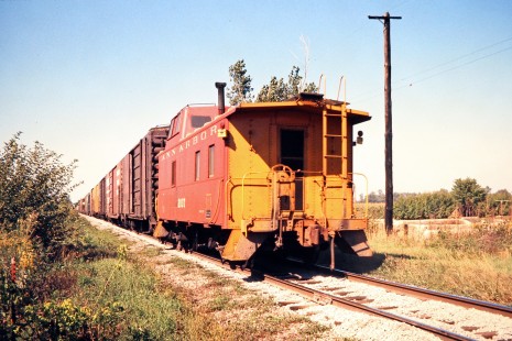Northbound Ann Arbor Railroad freight train in Azalia, Michigan, on September 15, 1974. Photograph by John F. Bjorklund, © 2015, Center for Railroad Photography and Art. Bjorklund-01-11-13