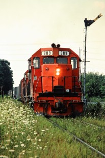 Southbound Ann Arbor Railroad freight train in Milan, Michigan, on August 14, 1982. Photograph by John F. Bjorklund, © 2015, Center for Railroad Photography and Art. Bjorklund-02-28-11