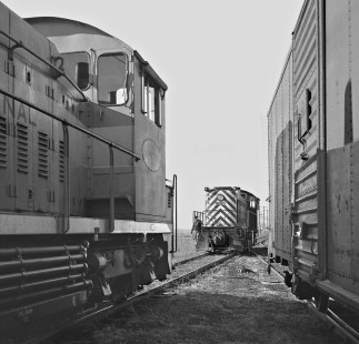 Westward view of Illinois Terminal Railroad rescue west of Champaign, Illinois, on December 6, 1958. Photograph by J. Parker Lamb, © 2015, Center for Railroad Photography and Art. Lamb-01-062-07