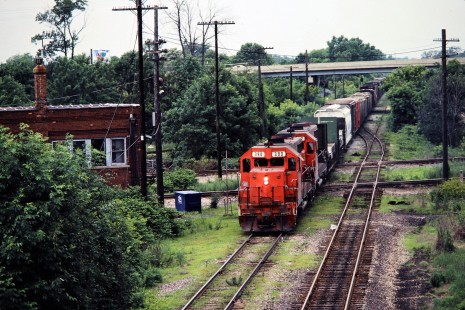 Southbound Ann Arbor Railroad freight train in Toledo, Ohio, on June 21, 1981. Photograph by John F. Bjorklund, © 2015, Center for Railroad Photography and Art. Bjorklund-02-08-09