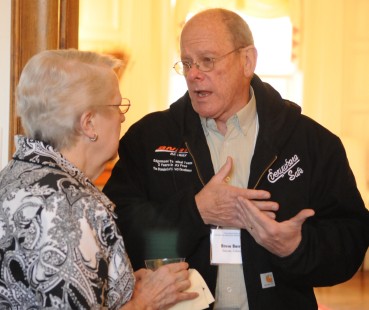 Maxine Patterson (left) with Bruce Barrett. Center for Railroad Photography and Art. Photograph by Henry A. Koshollek
