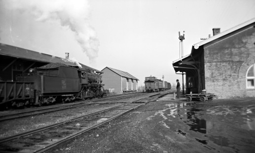 Grand Trunk Western Railroad steam locomotive no. 2680 at Richmond, Michigan, circa 1940. Photograph by Robert Hadley; Hadley-04-001-01.JPG; © 2016, Center for Railroad Photography and Art