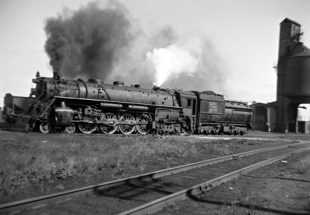 Grand Trunk Western Railroad steam locomotive no. 6332 at Port Huron, Michigan, circa 1945. Photograph by Robert Hadley; Hadley-03-092-03; © 2016, Center for Railroad Photography and Art