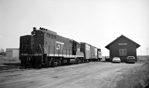 Grand Trunk Western Railroad diesel locomotive no. 4138 at North Branch, Michigan, circa 1965. Photograph by Robert Hadley; Hadley-05-008-01.JPG; © 2017, Center for Railroad Photography and Art
