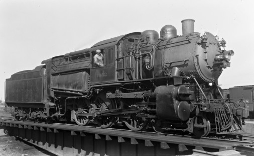 Delaware, Lackawanna, and Western Railroad 4-6-0 steam locomotive no. 1052 at Paterson Junction in Paterson, New Jersey, on October 14, 1933. Photograph by Donald Furler. Furler-07-060-03.JPG; © 2017, Center for Railroad Photography and Art