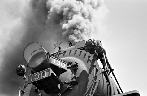 Mexican Railways 4-6-2 steam locomotive no. 130 in unidentified location in Apizaco, Tlaxcala, Mexico in August or September 1960. Rose-01-193-22; Photograph by Ted Rose, © 2015, Center for Railroad Photography and Art