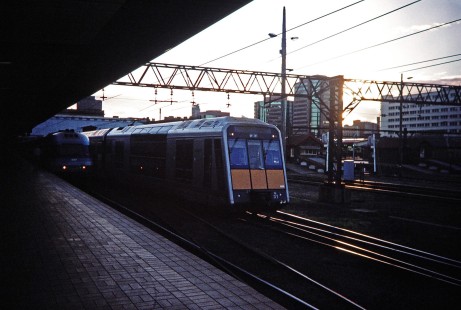 Two "New South Wales XPT (Express Passenger Train)" commuters operated by CountryLink in Sydney, New South Wales, Australia, on April 18, 1998. Photograph by Fred M. Springer, © 2014, Center for Railroad Photography and Art. Springer-Australia-20-04