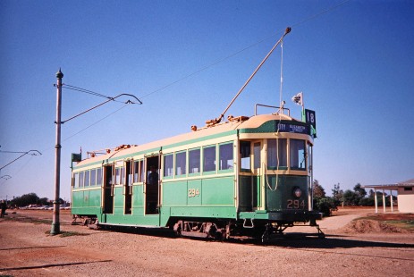 City Circle Trams (operated by Melbourne's Yarra Trams) in St. Kilda Australia (Melbourne) on April 16, 2003.  Photograph by Fred M. Springer, © 2014, Center for Railroad Photography and Art. Springer-Australia-NZ(2)-07-32