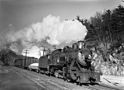 Delaware, Lackawanna and Western Railroad steam locomotive no. 791 pulls local freight train near Cranberry Lake, New Jersey, in 1941. Photograph by Donald Furler. Furler-03-010-04.JPG; © 2017, Center for Railroad Photography and Art