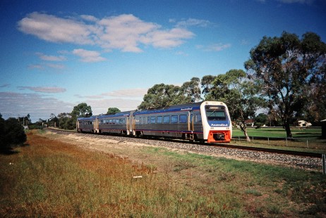 Western Australian Government Railways (also known by trading name Westrail) "Australind" commuter arrives at Bunbury, Western Australia, Australia, on April 12, 1998. Photograph by Fred M. Springer, © 2014, Center for Railroad Photography and Art. Springer-Australia-15-18