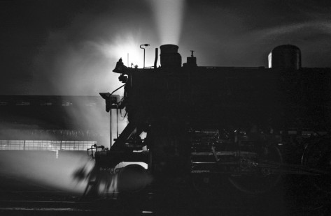Steam locomotive at unidentified location in Mexico in 1961. It could possibly be Irapuato Engine House. Please leave a comment if you can identify this location. Rose-01-203-23; Photograph by Ted Rose, © 2015, Center for Railroad Photography and Art