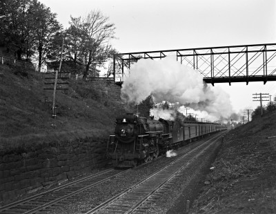 Erie Railroad 4-6-2 steam locomotive no. 2916 pulling eastbound passenger train no. 6, "The Lake Cities," at Chester, New York, on May 19, 1940. Photograph by Donald W. Furler, © 2017, Center for Railroad Photography and Art, Furler-03-038-01