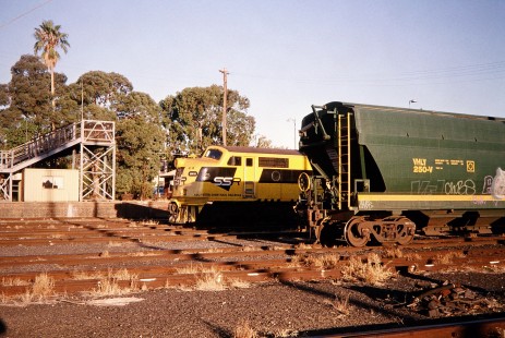 The Junee Roundhouse Railway Museum exhibits Southern Shorthaul Railroad diesel locomotive no. GM10 and a supply car in Junee, New South Wales, Australia, on April 11, 2006. Photograph by Fred M. Springer, © 2014, Center for Railroad Photography and Art. Springer-Mexico-Australia-15-03