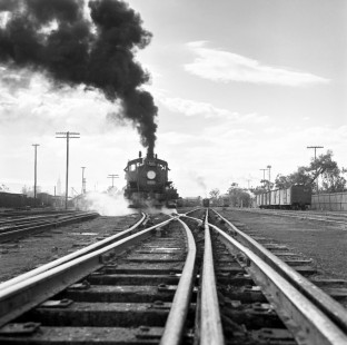 National Railways of Mexico steam locomotive no. 255 at San Lazaro Yard in Mexico City, Mexico, circa 1960. Rose-01-078-02; Photograph by Ted Rose, © 2015, Center for Railroad Photography and Art