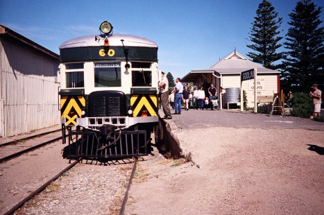 SteamRanger Tourist Railway diesel car no. 60 to Strathalbyn in Goolwa, South Australia, Australia,, on April 20, 2003. Photograph by Fred M. Springer, © 2014, Center for Railroad Photography and Art. Springer-Australia-NZ(2)-11-22