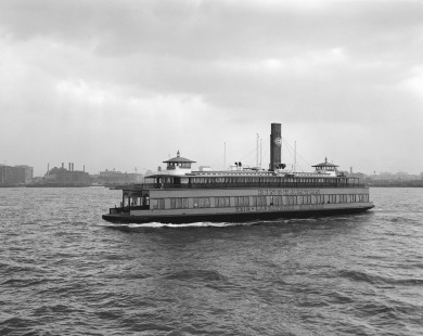 Erie Lackawanna Railroad ferryboat "Binghamton" on Hudson River near Hoboken, New Jersey on July 28, 1965; Photograph by Victor Hand. Hand-EL-30-070.JPG
