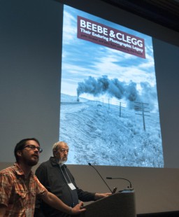 John Ryan and John Gruber take questions following their presentation about their new book, <a href="http://www.railphoto-art.org/beebe-and-clegg-book/" rel="nofollow"><i>Beebe & Clegg: Their Enduring Photographic Legacy</i></a>. Photograph for the Center for Railroad Photography & Art by Henry A. Koshollek
