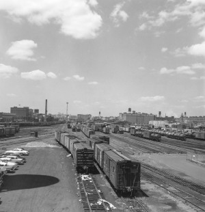 Erie Railroad yards in Jersey City, New Jersey, in August of 1957; Photograph by Victor Hand. Hand-EL-X30-007.JPG