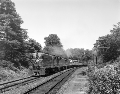 Erie Lackawanna Railroad locomotive no. 1106 hauls westbound freight near Cresco, Pennsylvania, on June 26, 1965. Photograph by Victor Hand. Hand-EL-30-059.JPG