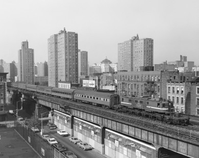 New York Central electric locomotive no. 229 leads passenger train no. 911 in New York City, New York, on August 16, 1968. Photograph by Victor Hand. Hand-NYC-PC-CR-31-0184.JPG