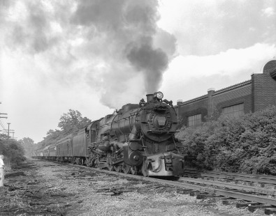 Pennsylvania Railroad K4 4-6-2 steam locomotive no. 1361 leading an excursion train in York, Pennsylvania, on August 26, 1988. Photograph by Victor Hand. Hand-NYC-PC-CR-31-0951.JPG